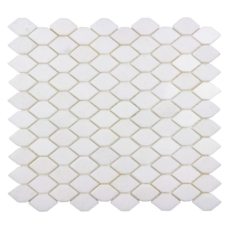 Perspective White Stone Mosaic Tile for Kitchen, and Bathroom
