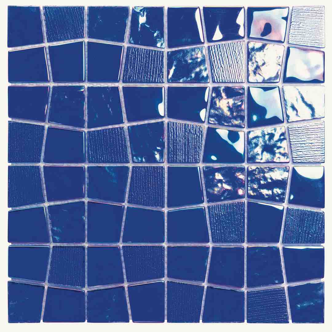 Water Puzzle Glass Tile Cobalt Blue 12x12 for pools, spas, and bathrooms