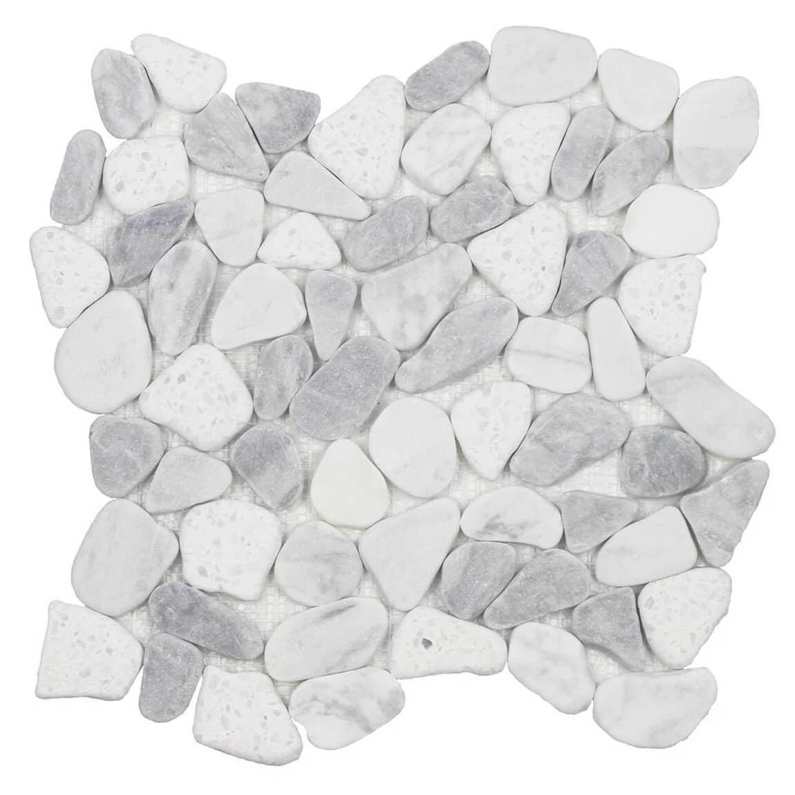 Terrazzo White Stone Sliced Mosaic Tile for floors and walls
