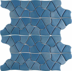 Hawaiian Flower Mosaic Tile Light Blue for backsplash, bathroom, shower, floor, walls, pools, spas, and fireplace