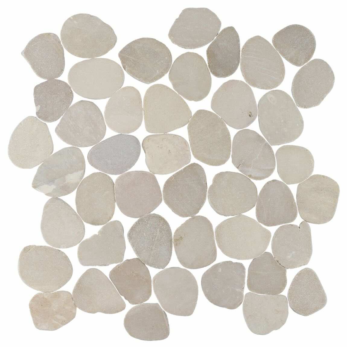 Sliced Tan Pebble Stone Mosaic Tile for bathroom and showers