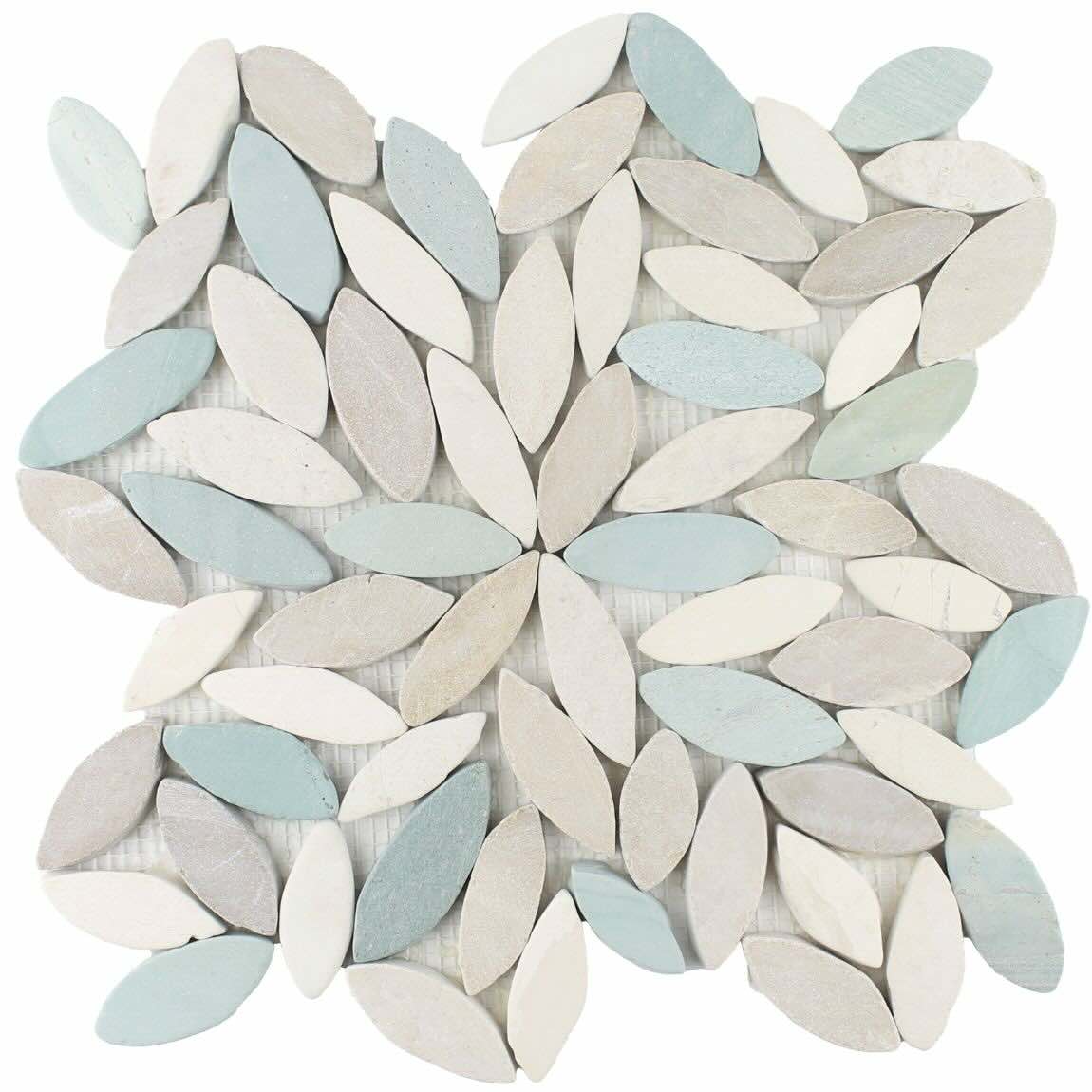 Oceanside Sliced Flower Tumbled Mosaic Tile for floor and wall