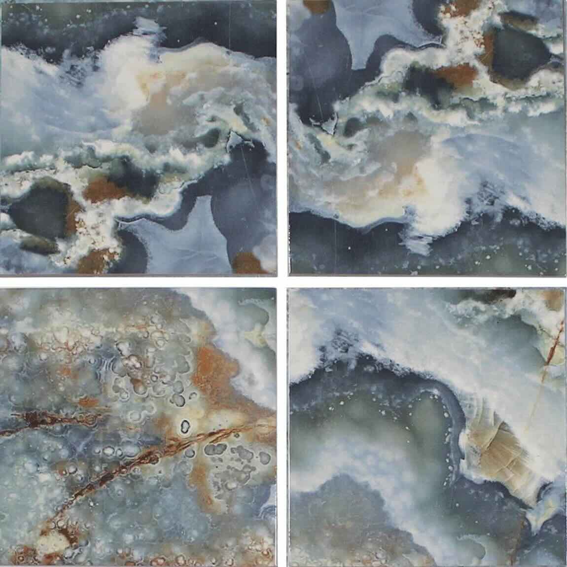 Atoll Porcelain Pool Tile 6''x6'' Blue Glossy for pools, waterlines, and spas.