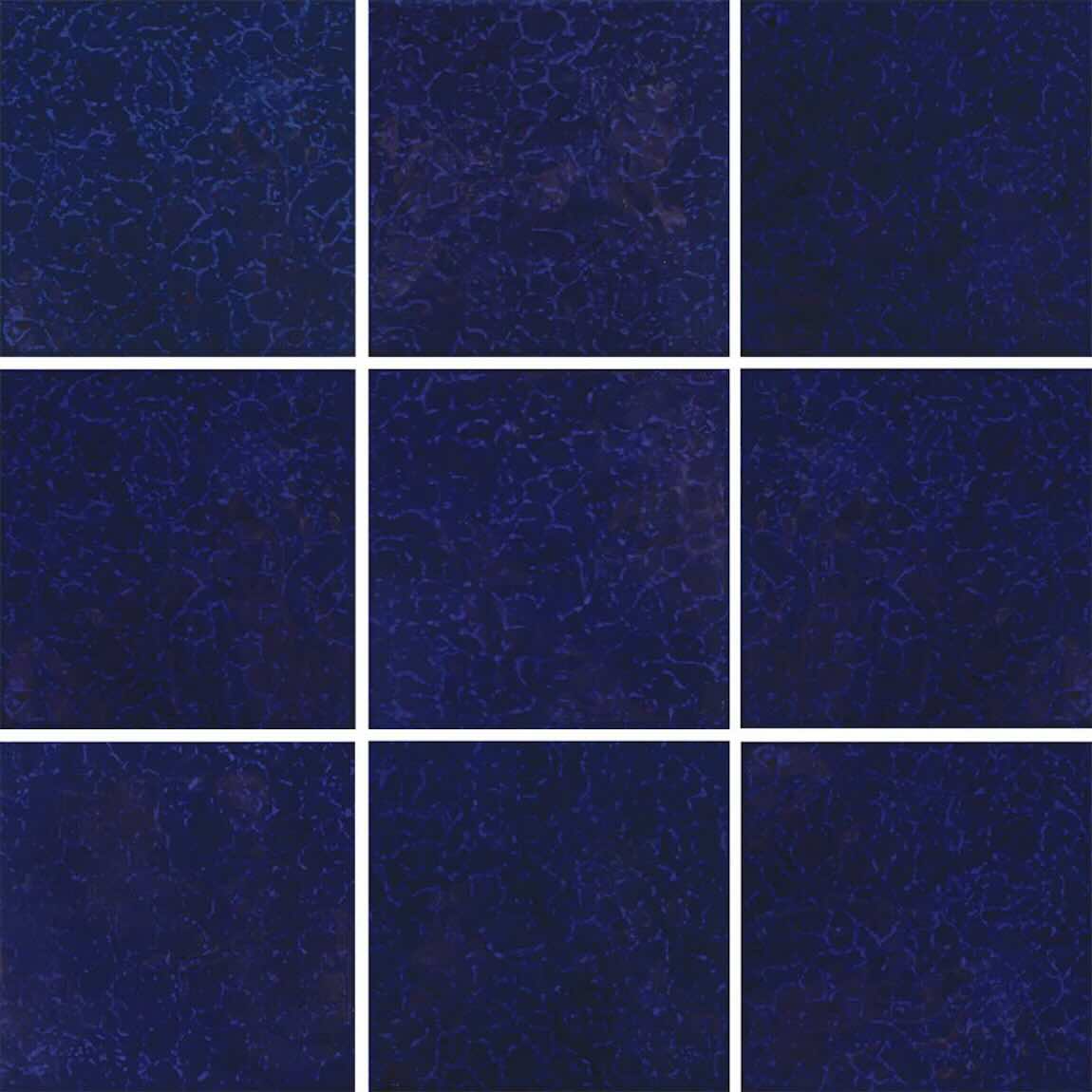 Ripple Cobalt Porcelain Pool Tile 6''x6'' for swimming pool, pool waterline, spa, kitchen backsplash, bathroom, and shower walls.