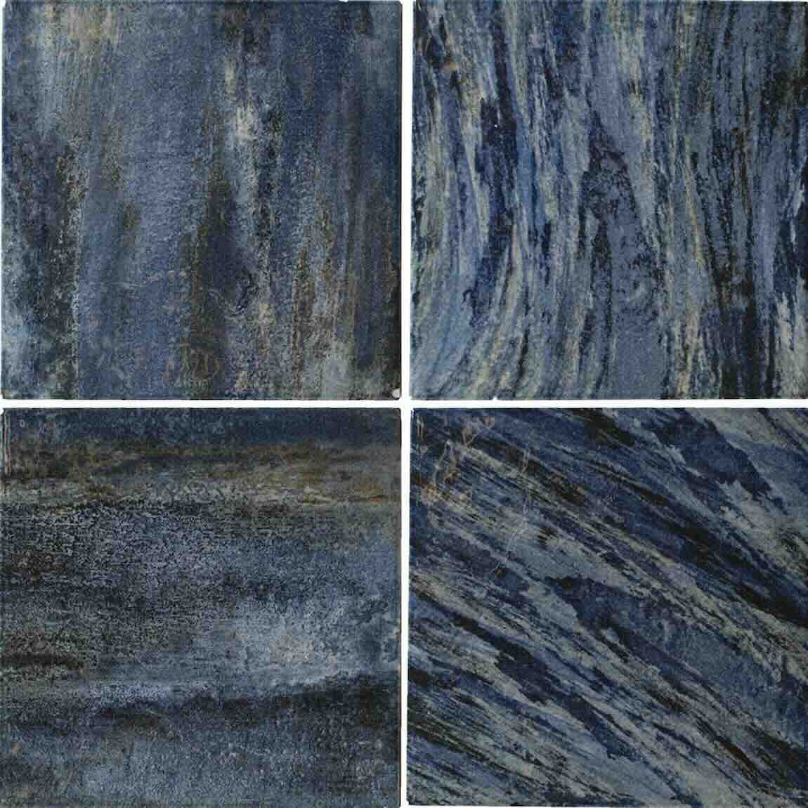 Canvas Blu Porcelain Pool Tile 6''x6'' Semi-Glossy waterlines, spas, kitchen backsplash, bathroom, and shower walls