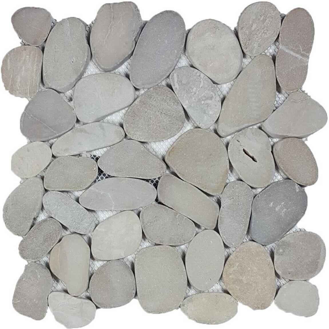 Sliced Tawny Pebble Mosaic Tile for floors and walls