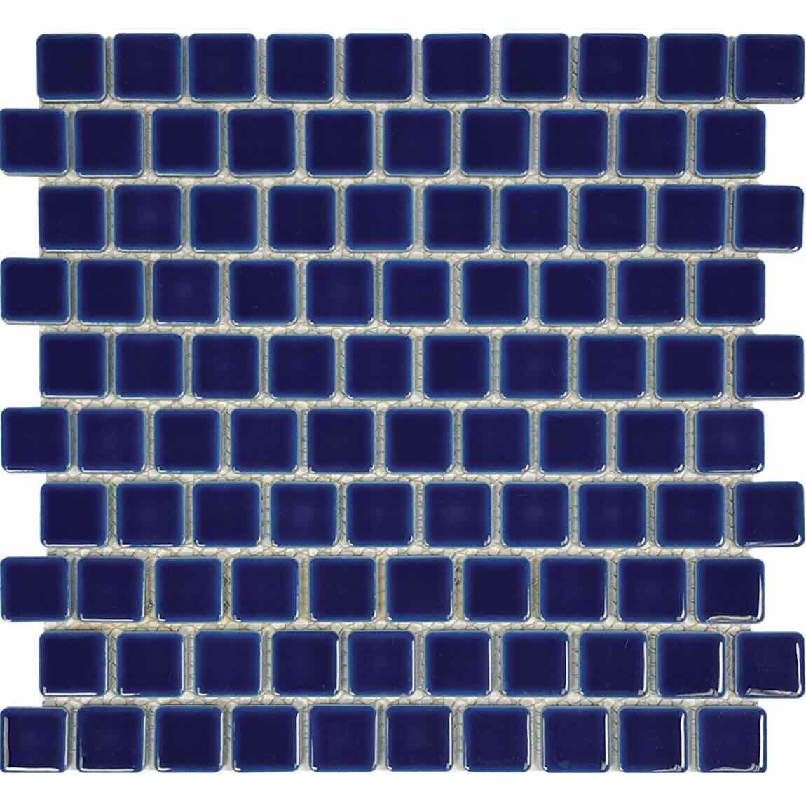 Earth Royal Blue Porcelain Pool Mosaic Tile 1''x1'' Staggered