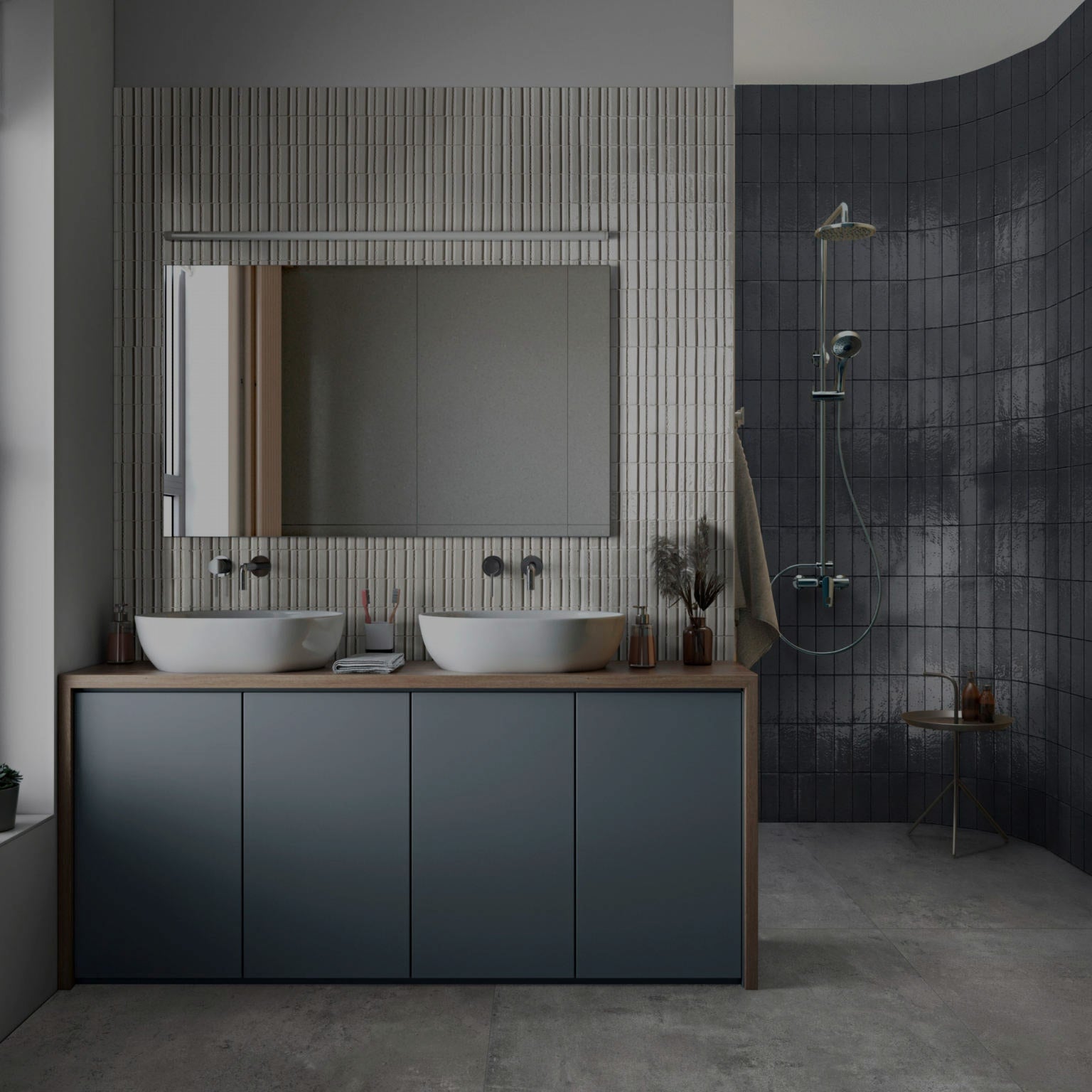 Shower Wall by Mineral Tiles