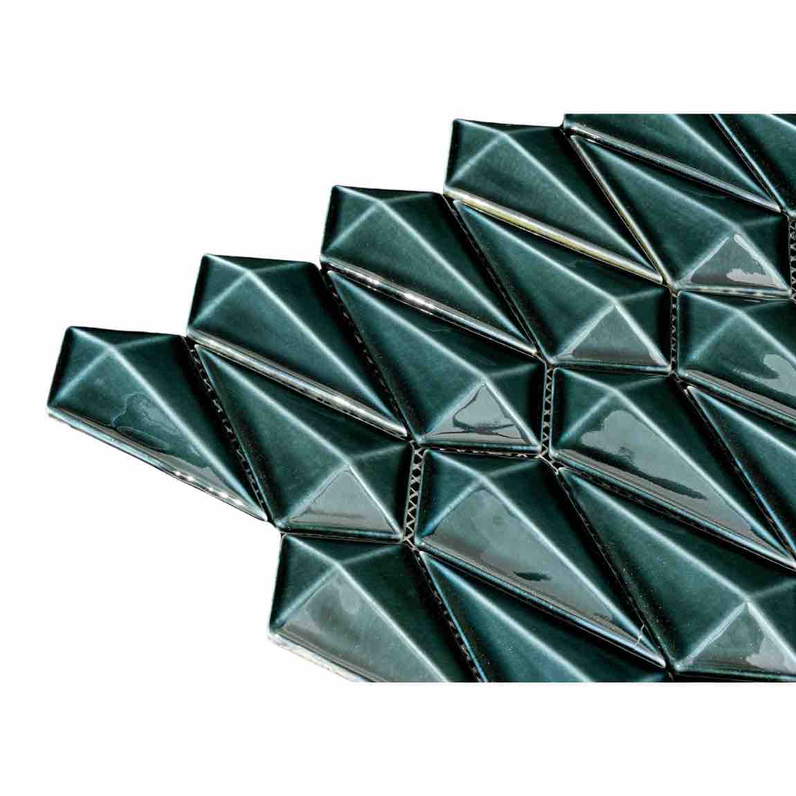 Diamond Recycled Crackled Glass Mosaic Tile Navy for bathroom and shower walls