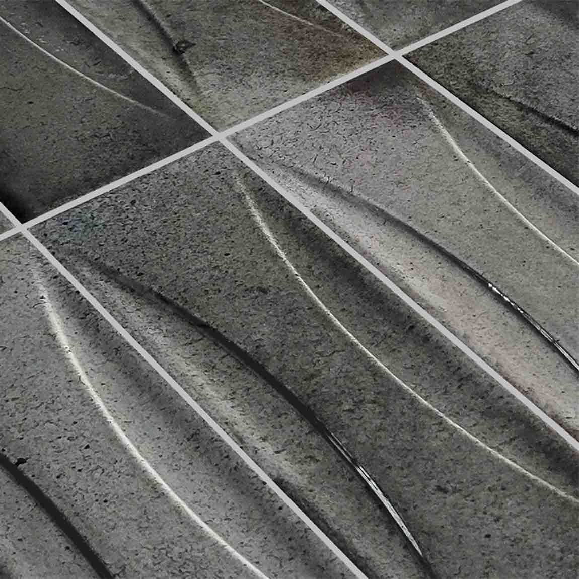 Patina Ash 3x12 Subway Glossy Porcelain Deco Tile for backsplashes, bathrooms, showers, pools, and spas