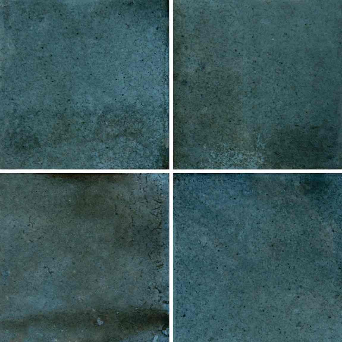 Patina Blu 4''x4'' Glossy Porcelain Tile for pools, spas, bathrooms, showers, and backsplashes