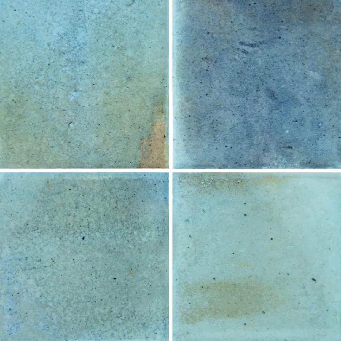 Patina Bluish-Green 4''x4'' Glossy Porcelain Tile for swimming pools, spas, bathrooms, showers, and backsplashes