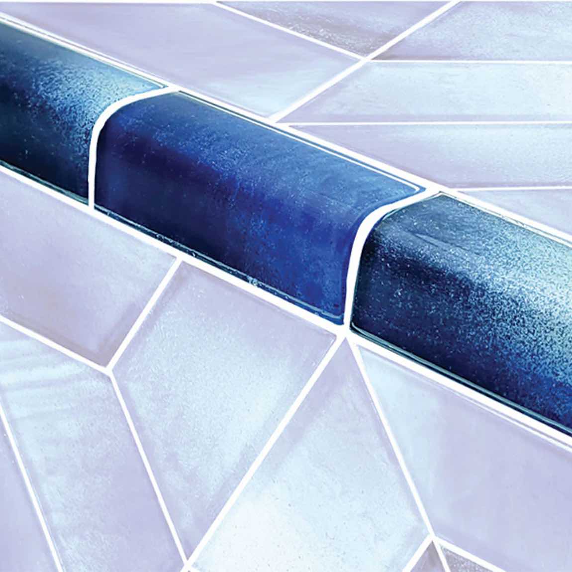 Aspect Sky-colored Pool Glass Trim Tile 2x4