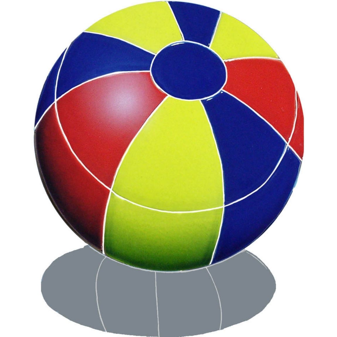 The mesh-mounted Pool Mosaic Beach Ball Multi Color With Shadow adds rich color, character, and life to any backyard, home, or commercial space.
