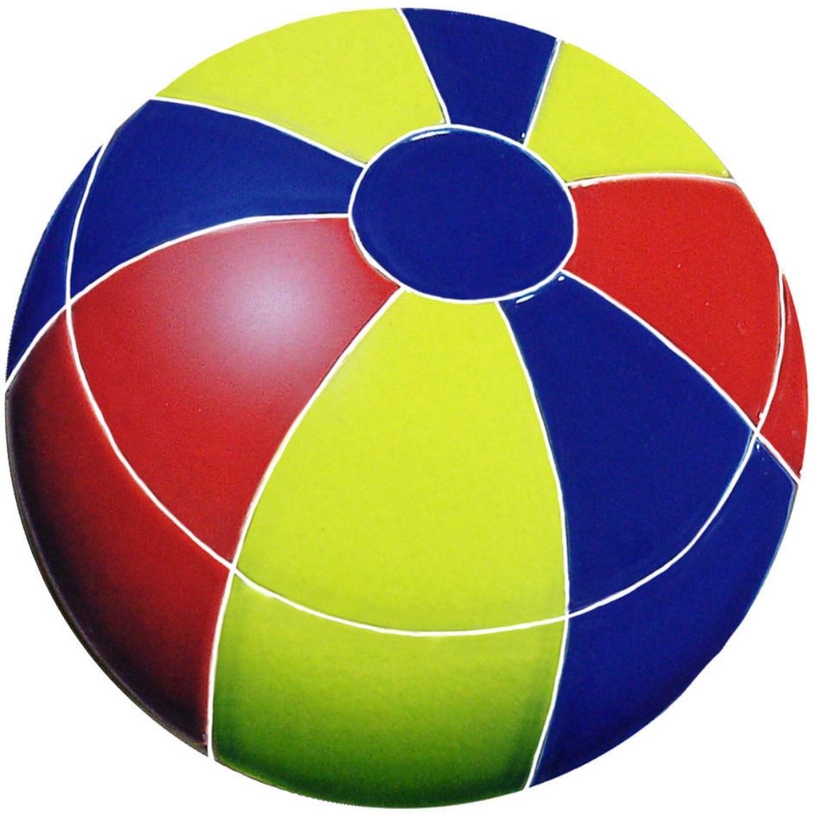The mesh-mounted Pool Mosaic Beach Ball Multi Color adds rich color, character, and life to any backyard, home, or commercial space.