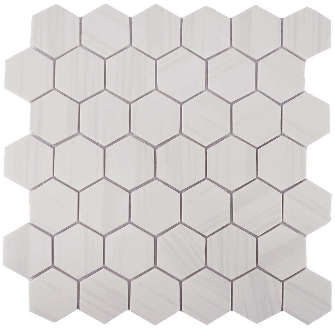 Recycled Glass Tile Dolomite White Hexagon