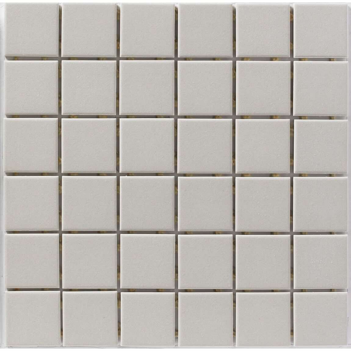 Light Gray 2" x 2" Porcelain Mosaic Tile, Matte, offers slip resistance and durability for kitchens, bathrooms, pools & more