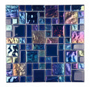Glass Mosaic Tile Iridescent Sky Dark Blue Mix for swimming pools and spas