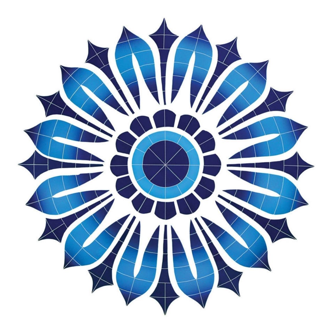 The mesh-mounted Pool Mosaic Provincial Medallion 48'' x 48'' adds rich color, character, and life to any backyard, home, or commercial space.