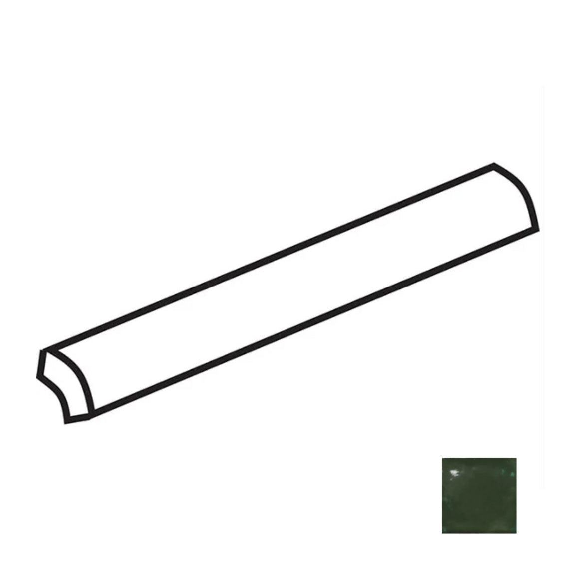 Charleston Green Glossy Tile 0.2''x8'' Wall Trim Tile