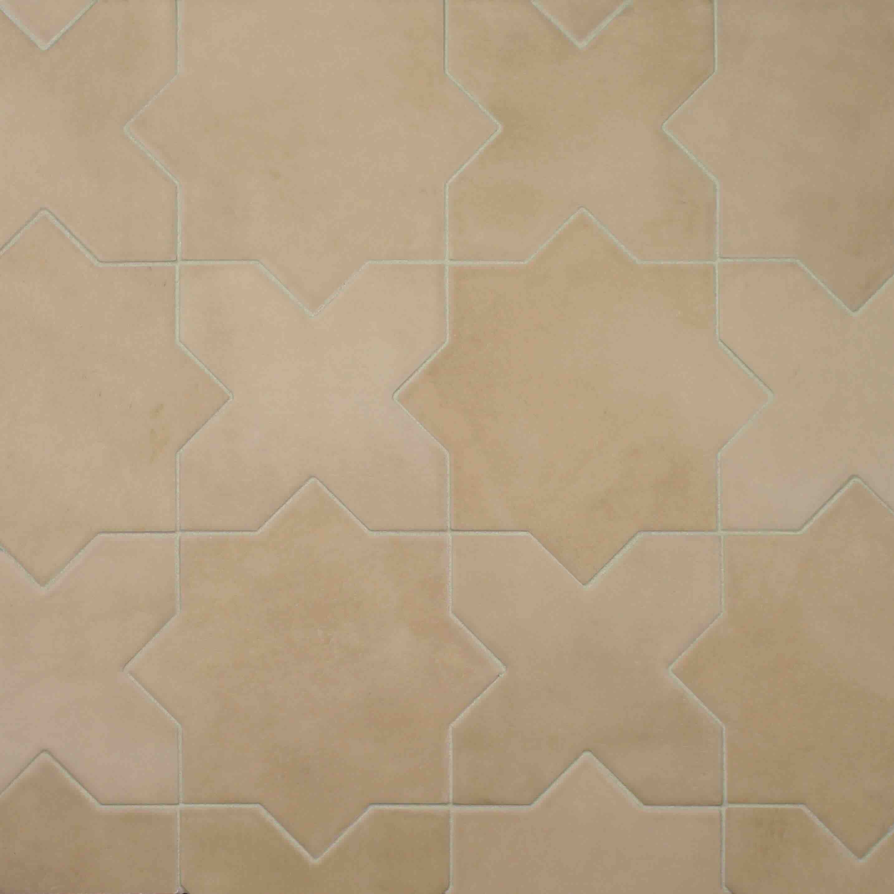 kasbah tiles with a star pattern on a beige background