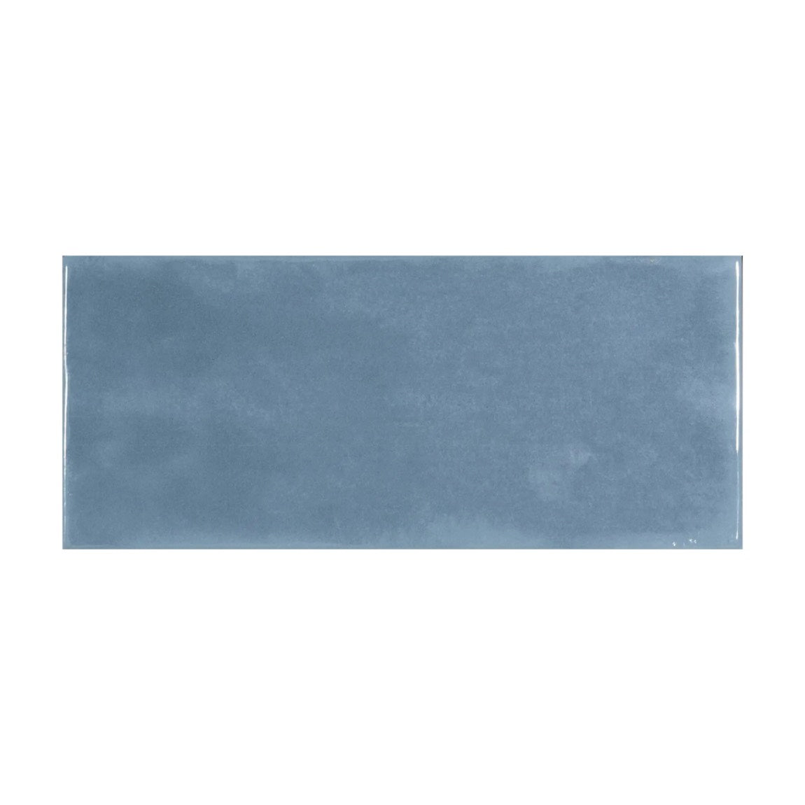 Renaissance Subway Tile Blue 4x10 Ceramic Tile with a lightly uneven surface to cover any interior wall, such as backsplash, bathroom, shower, fireplace surround, and featured walls