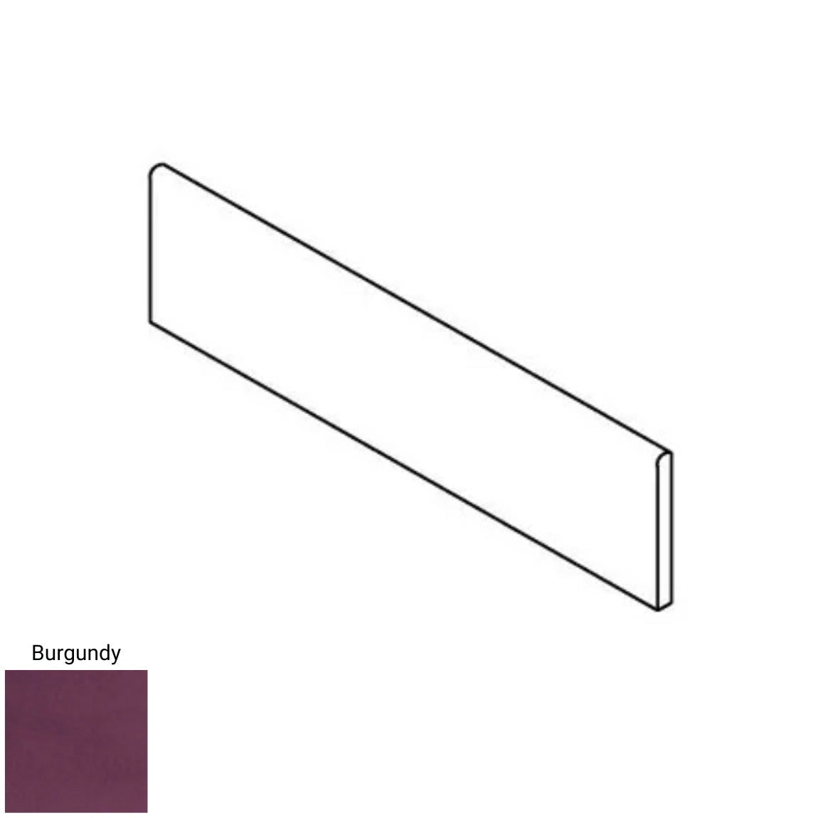 Bullnose Tile Delight Burgundy 3x10 Glossy