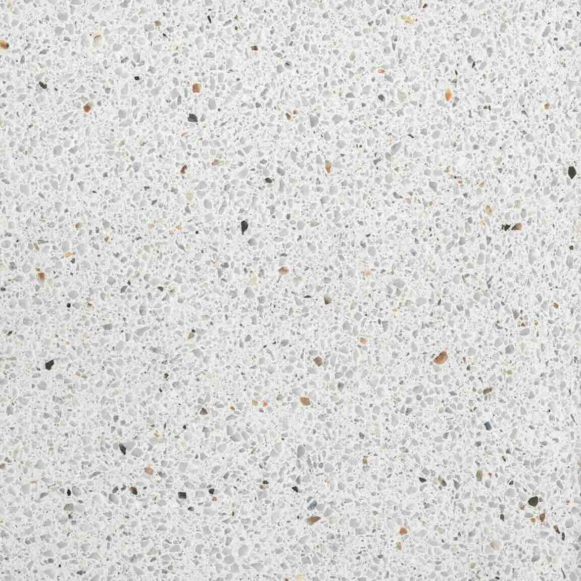 Classic White Terrazzo Porcelain Tile 35''x35'' Rectified Glossy suitable for residential, commercial, bathrooms, showers, and living rooms