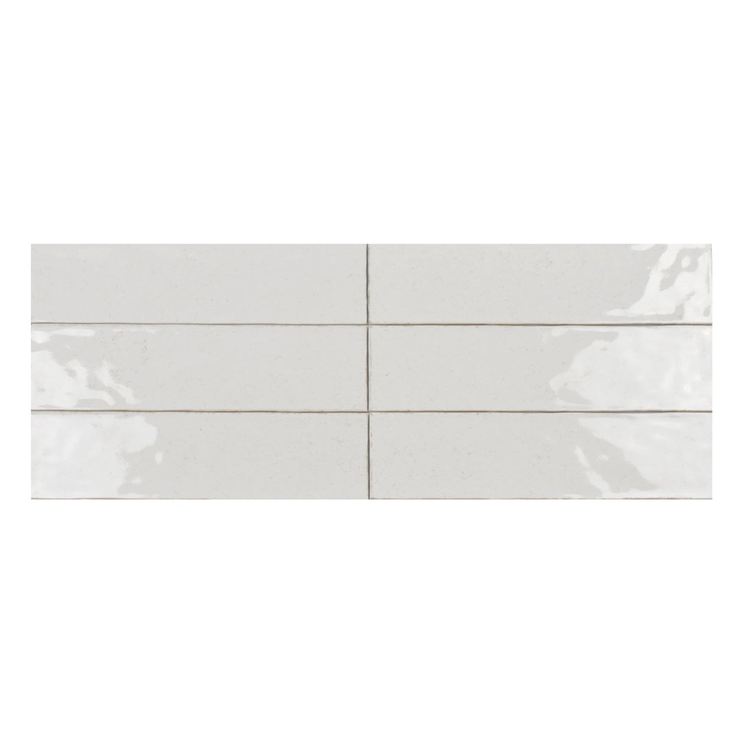 Subway Crackled White Ceramic Tile 3x12 Glossy for kitchen backsplash, bathroom, and shower walls