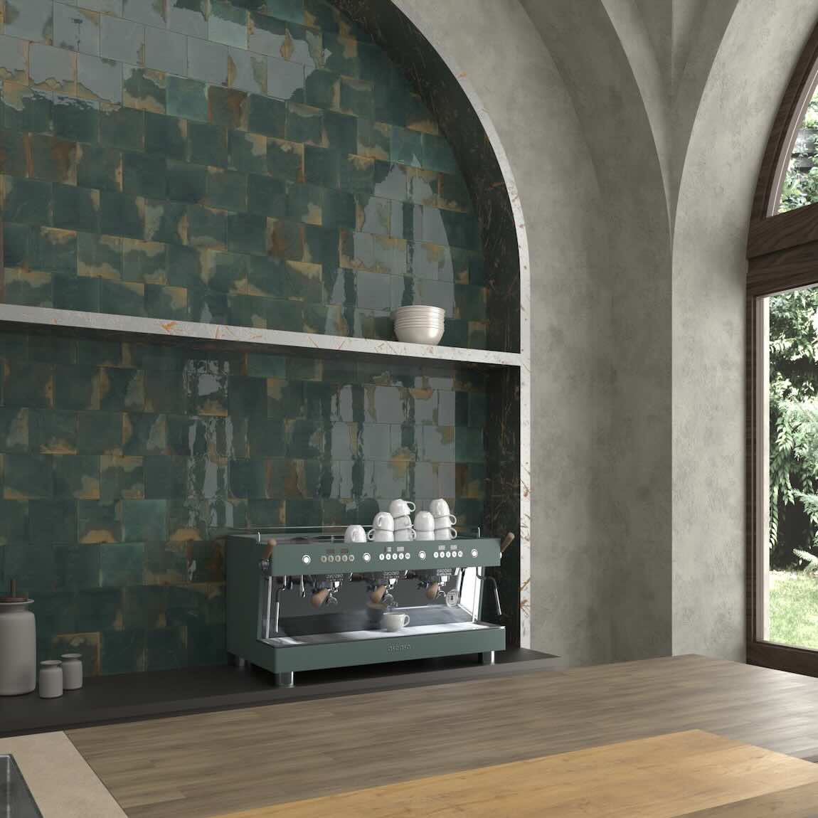 Costa Blanca Distressed Tile Emerald 4.5x4.5