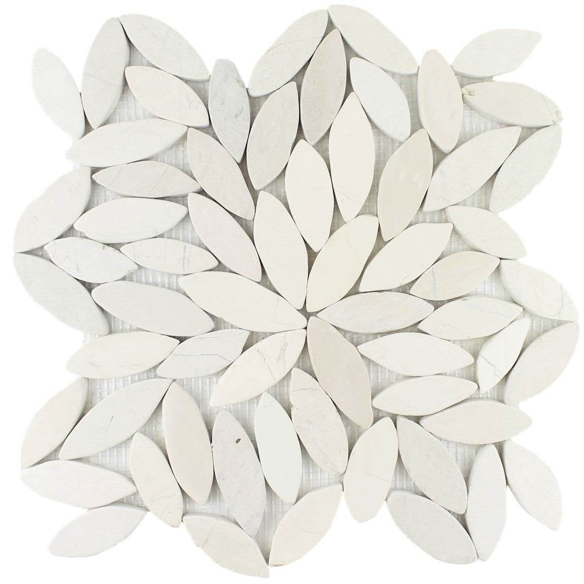 Sliced Flower Tumbled Mosaic Tile Creamy for floor and wall