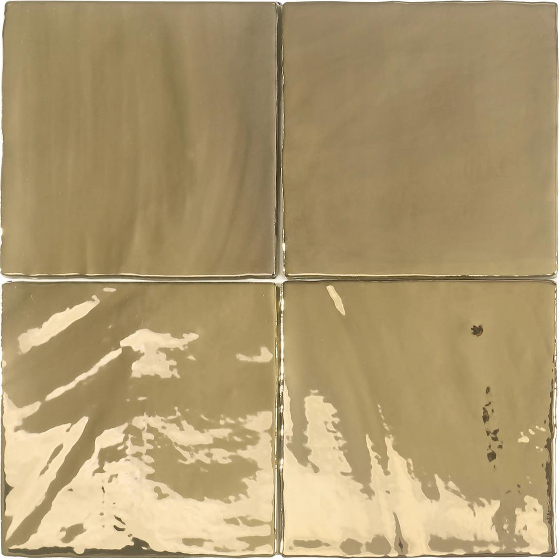 Nostalgia Ceramic Tile Gold Glossy 6x6 for backsplash, bathroom, and shower walls