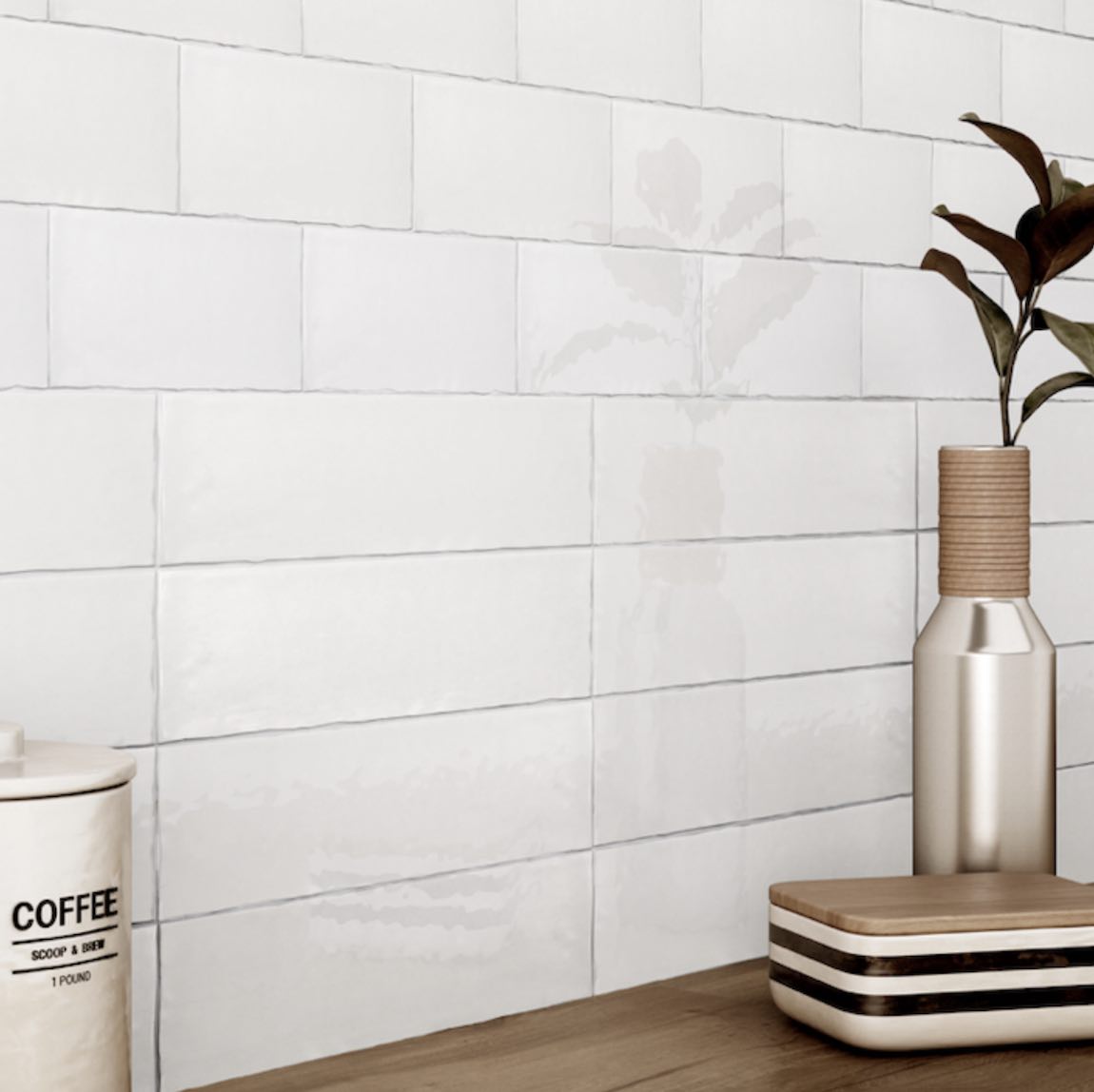 Handcrafted White 3x6 Ceramic Wall Tile Irregular Edges Subway Backsplash