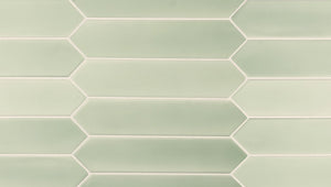 Picket Tile Arrow Mint Matte 2x10 for kitchen backsplash, bathroom, and shower walls
