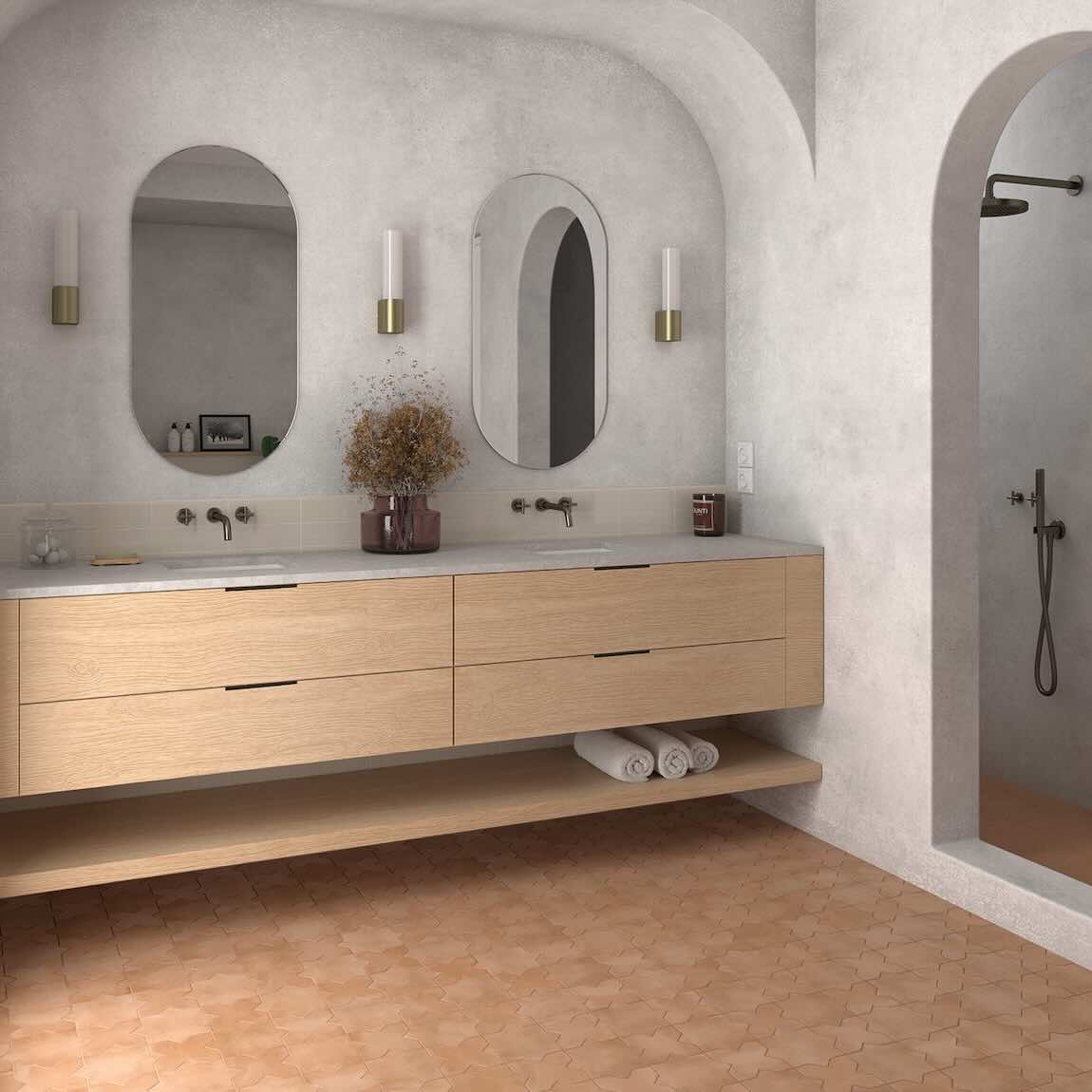 Telouet Porcelain Tile 6x6 Star Terracotta