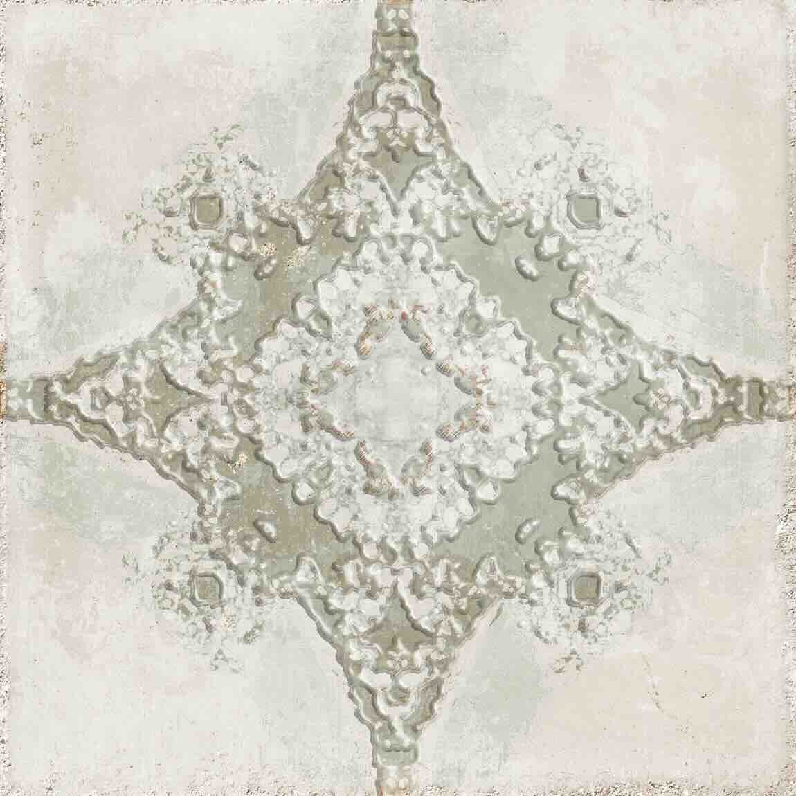 Sea Village Patterned Porcelain Tile Olive 8''x8'' in a matte finish for Kitchen Backsplashes, Bathrooms, Showers, Pools, Spas, and Fireplaces