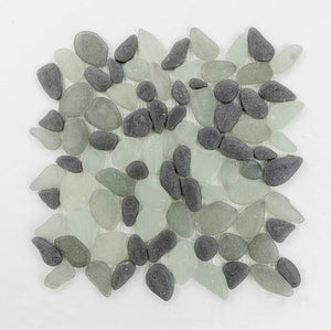 Glass Pebble Mosaic Tile Selenite for floor and walls