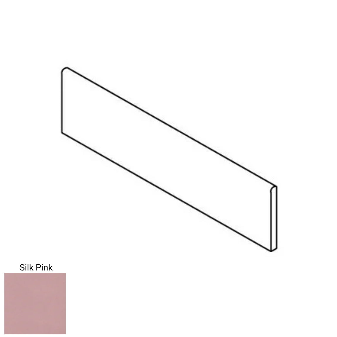 Bullnose Tile Delight Silk Pink 3''x10'' Glossy can be used to finish the edge of the backsplash, bathroom, or shower wall