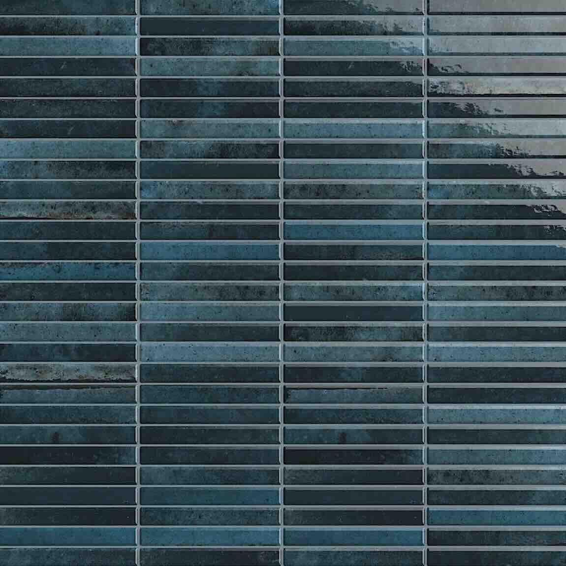 Sparkles Fluted Porcelain Tile Blue 4.5''x9'' for backsplashes, bathrooms, showers, pools, spas, and columns. Use it as a vertical or horizontal wall tile