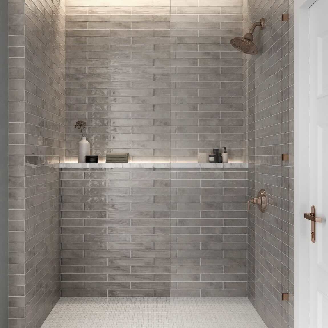 Persia Grey Subway Wall Tile 2.5x16