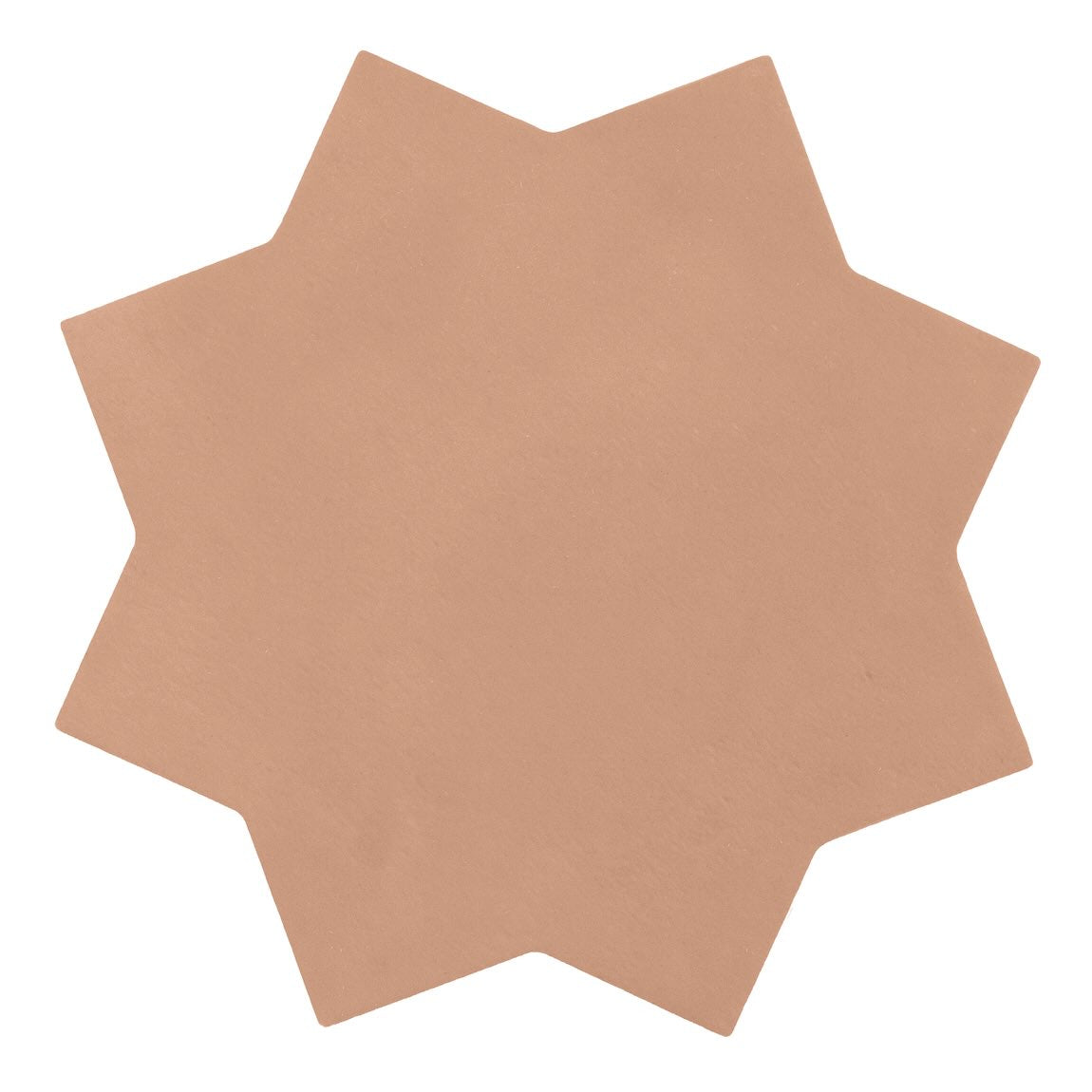 Telouet Porcelain Tile 6''x6''Star Terracotta Matte Finish for floor and wall, including kitchen backsplashes, bathrooms, showers, and fireplaces