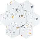 Terrazzo Look Hexagon Tile 9x10 White