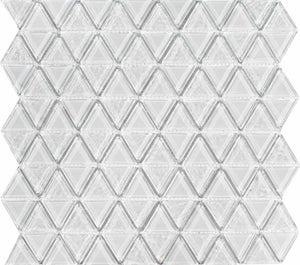 Beach Glass Tile Triangle Iridescent White