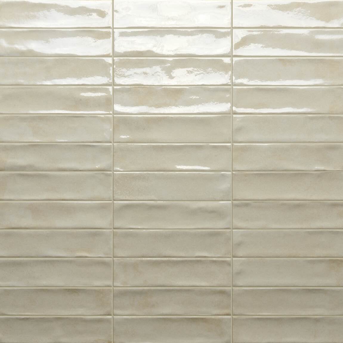 Charleston Ivory 2''x8'' Glossy Porcelain Zellige Subway Tile