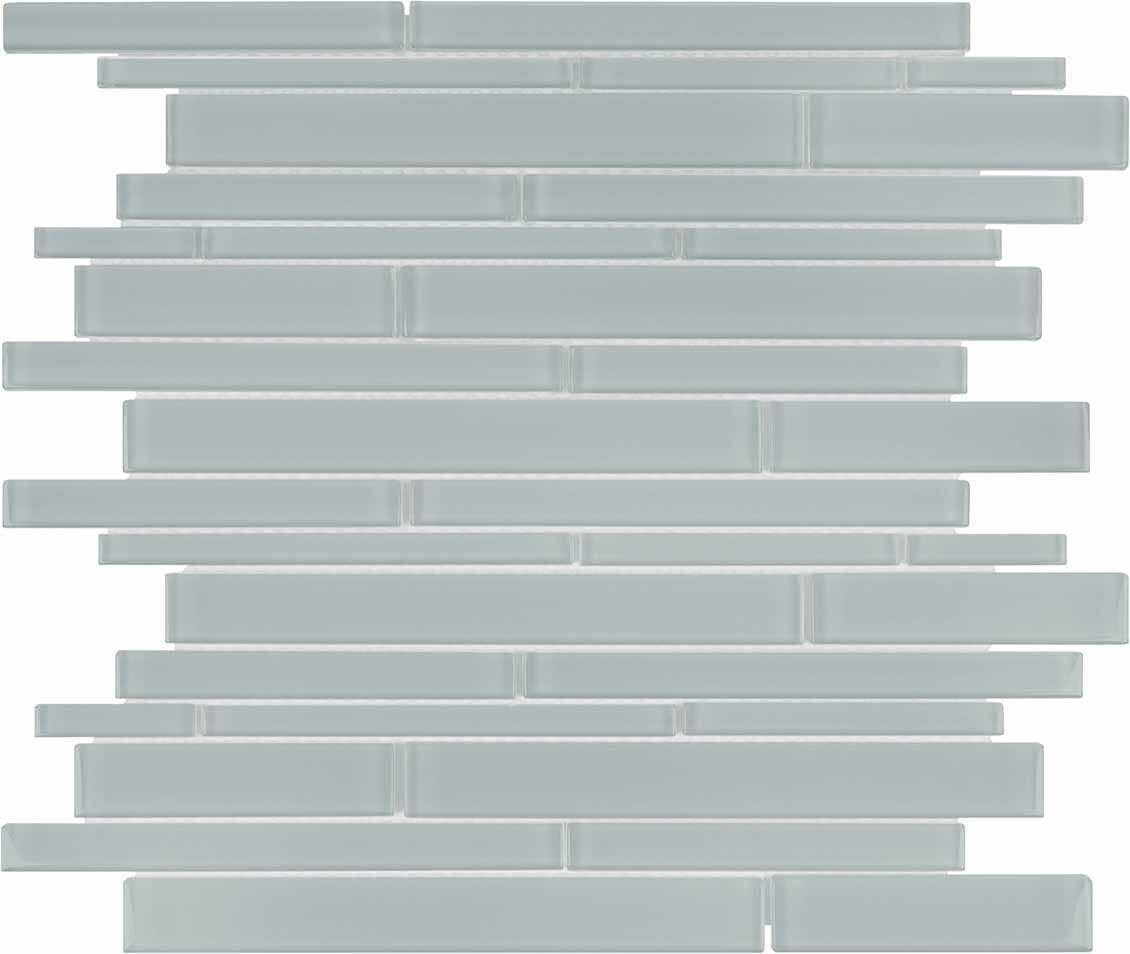 Glass Mosaic Tile Strip Tender Gray