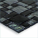 Iridescent Clear Glass Pool Tile Dark Blend Mixed