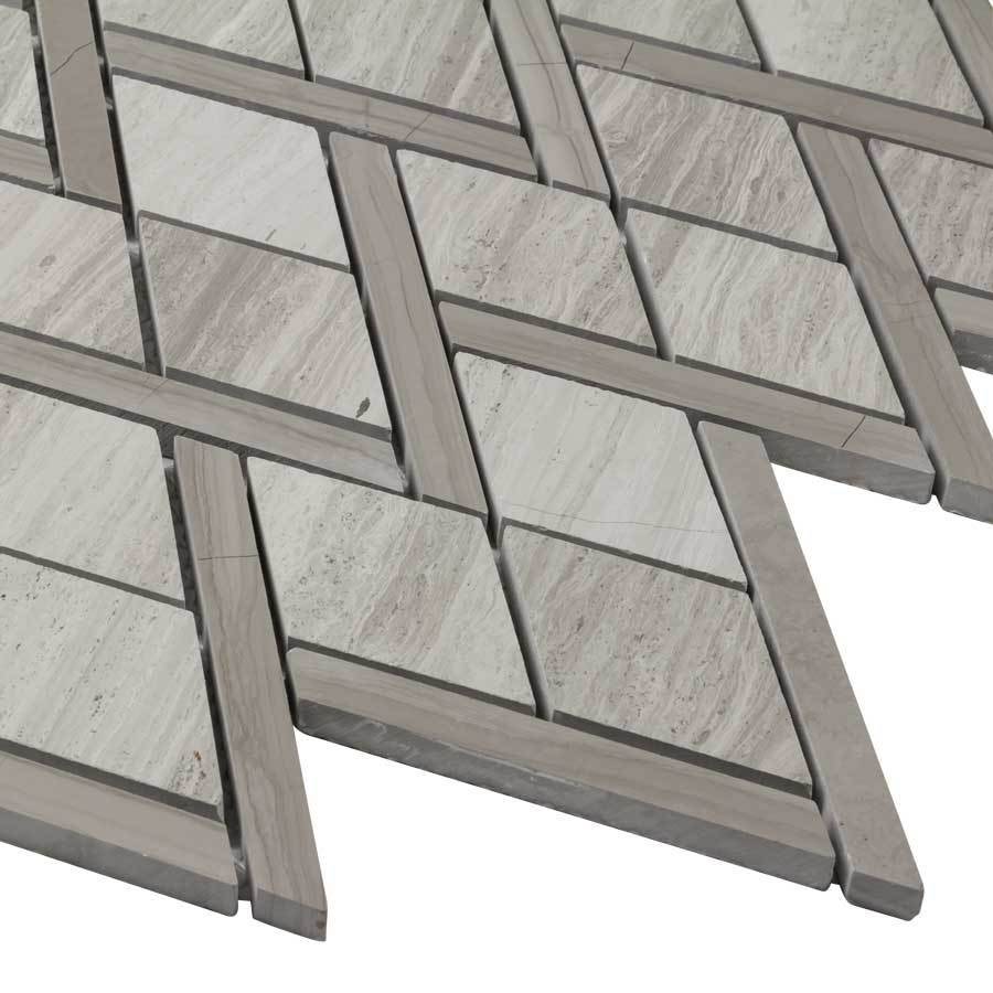 Mediterranean Stone Mosaic Tile Grey Gables