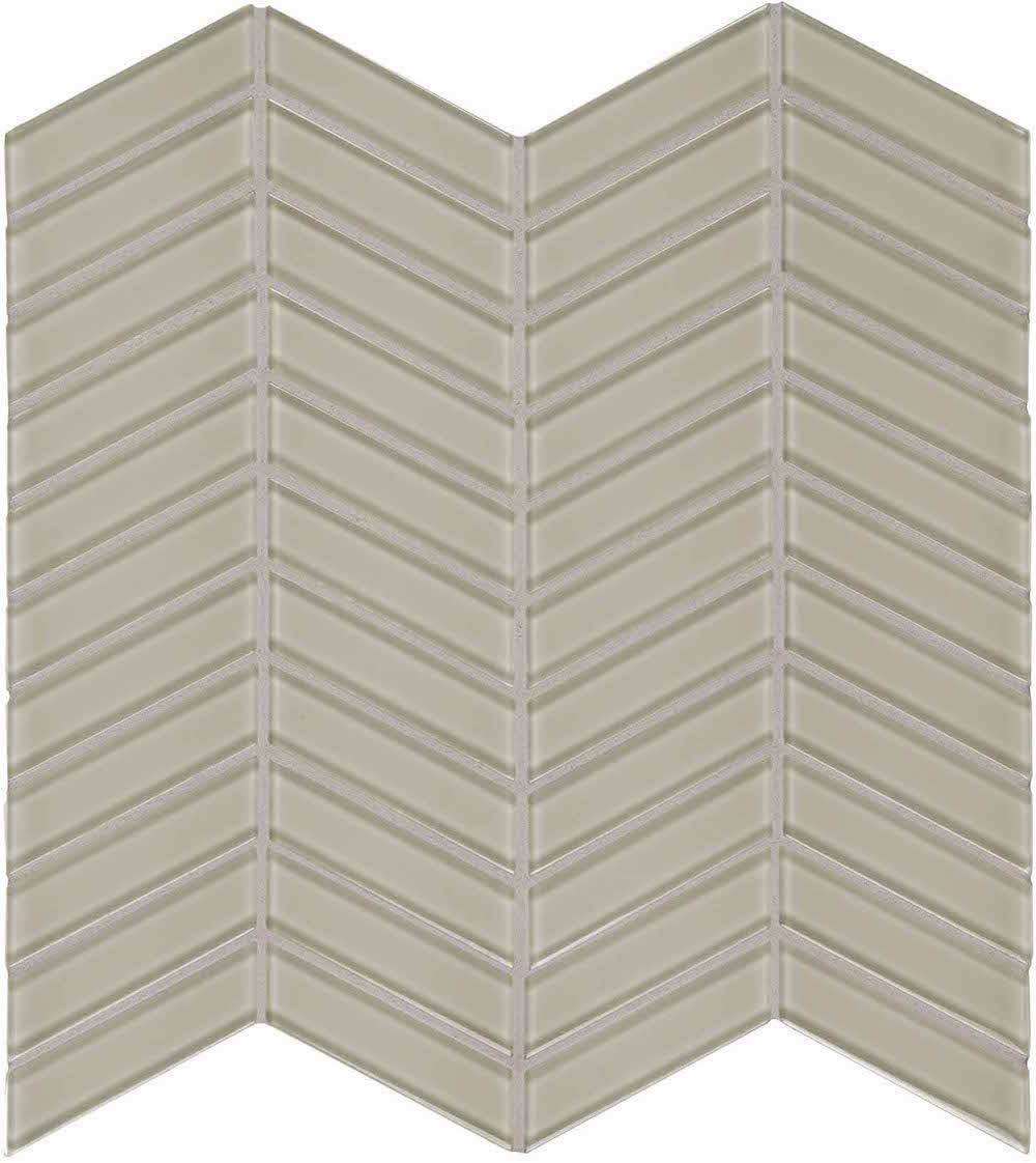 Glass Mosaic Tile Chevron Jasmine
