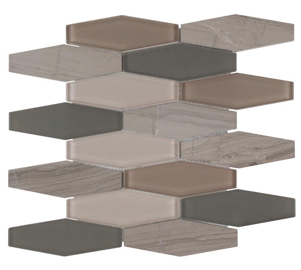 Glass Stone Mosaic Tile Diamond Dune