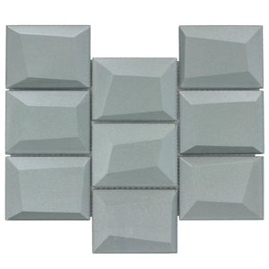 Glass Wall Tile Dimensional Blue